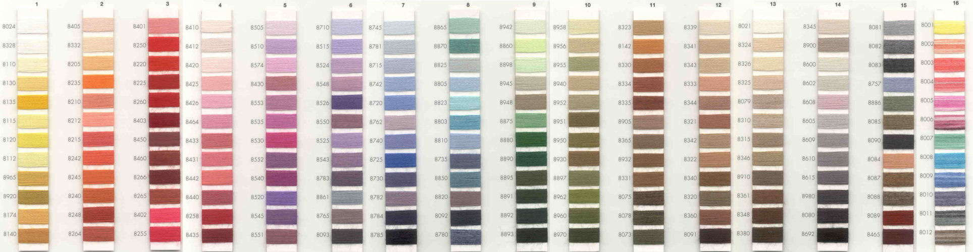 Aurifil Lana borduur wol kleurenkaart